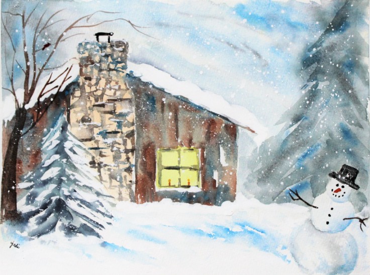 cozy-cabin-winter-wonderland-11x14-140-lb-cold-press